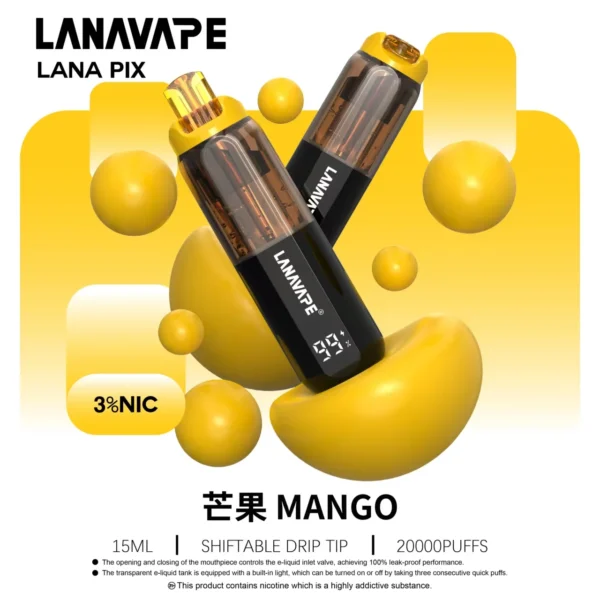 LANA PIX 閃光彈 20000口拋棄式電子煙｜獨家折疊吸嘴 15ml巨量儲油 Mesh網芯爆汁口感 3%丁鹽，台灣現貨正品快速出貨